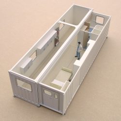Containerised medical facility physical model for Abermed