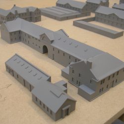 Casting patterns for a bronze city-scape model
