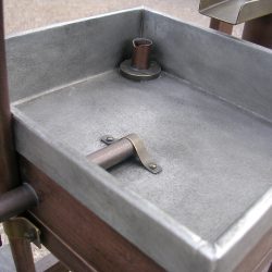 Lead-lined water trough on Newcomen engine model