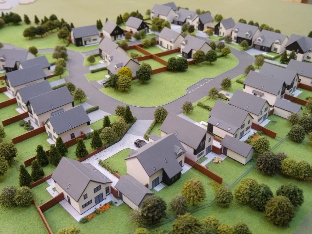 Scale model of housing estate in Aviemore